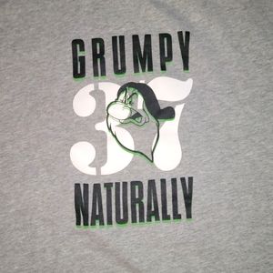 Grumpy Naturally Disney Men's XL Tank Cutoff Gray Shirt Thick Soft Heavy Duty